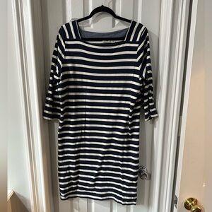 L.L. Bean navy and cream striped dress. Size XL. Gently used.